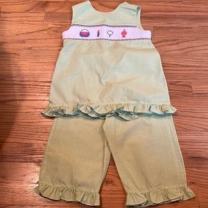 NWT- Remember Nguyen smocked set-green and white gingham-size 5-LOVE IT!